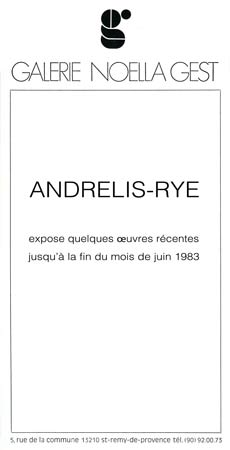 affichette maquette pour l'exposition Andrélis-Rye à la galerie Noella Gest