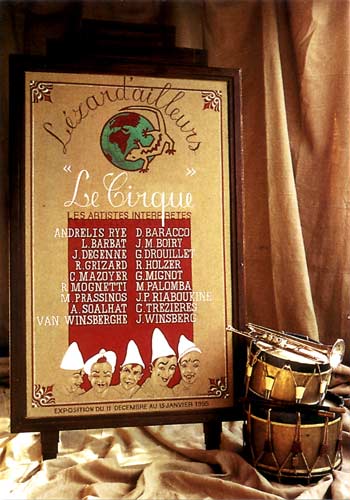 invitation pour l'exposition "Le Cirque" à la Galerie Lézard'ailleurs, Saint Rémy de Provence