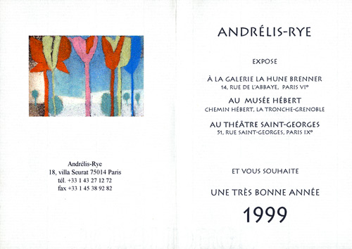 invitation pour l'exposition "Jardins" à la Galerie La Hune-Brenner - Paris