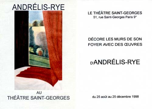 invitation pour l'exposition "Andrélis-Rye au Théâtre Saint-Georges"