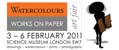 invitation pour l'exposition "Watercolour and 
          works on paper fair" au Science Museum London