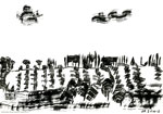 Toscane, 9 janvier 2000 n°3, encre de Chine sur papier, 32 x 42 cm