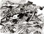 Rocher, 30 juin 2000, encre de Chine sur papier, 70 x 111,5 cm