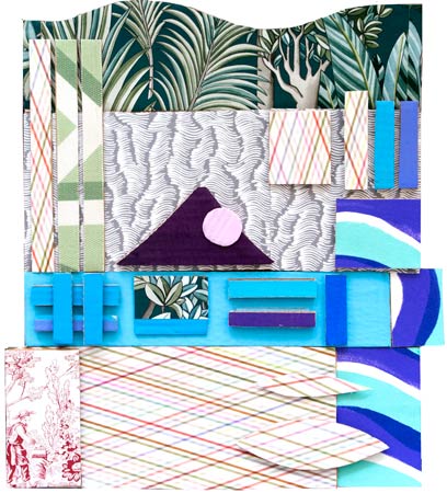 Andr&eacute;lis-Rye, Le jardinier du Mont Fuji, 3 novembre 2025, collage,huile et encre de Chine sur carton, 47 x 42cm