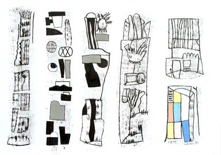 Andr&eacute;lis-Rye, Quelque chose d'une �le, 6 novembre 2025, huile et encre de Chine sur papier, 66 x 92 cm