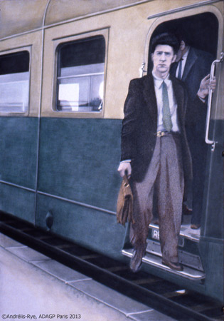 Le voyageur, 8 janvier 1981, feutre à l'eau sur papier, 102 x 73 cm