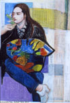 Portrait, 1990, pastel à l'huile sur papier, 67 x 50 cm
