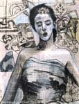 DPortrait, 3 janvier 1993, huile et encre sur papier, 76 x 58 cm
