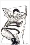 Geisha, 5 février 1997, encre sur papier, 151 x 106 cm